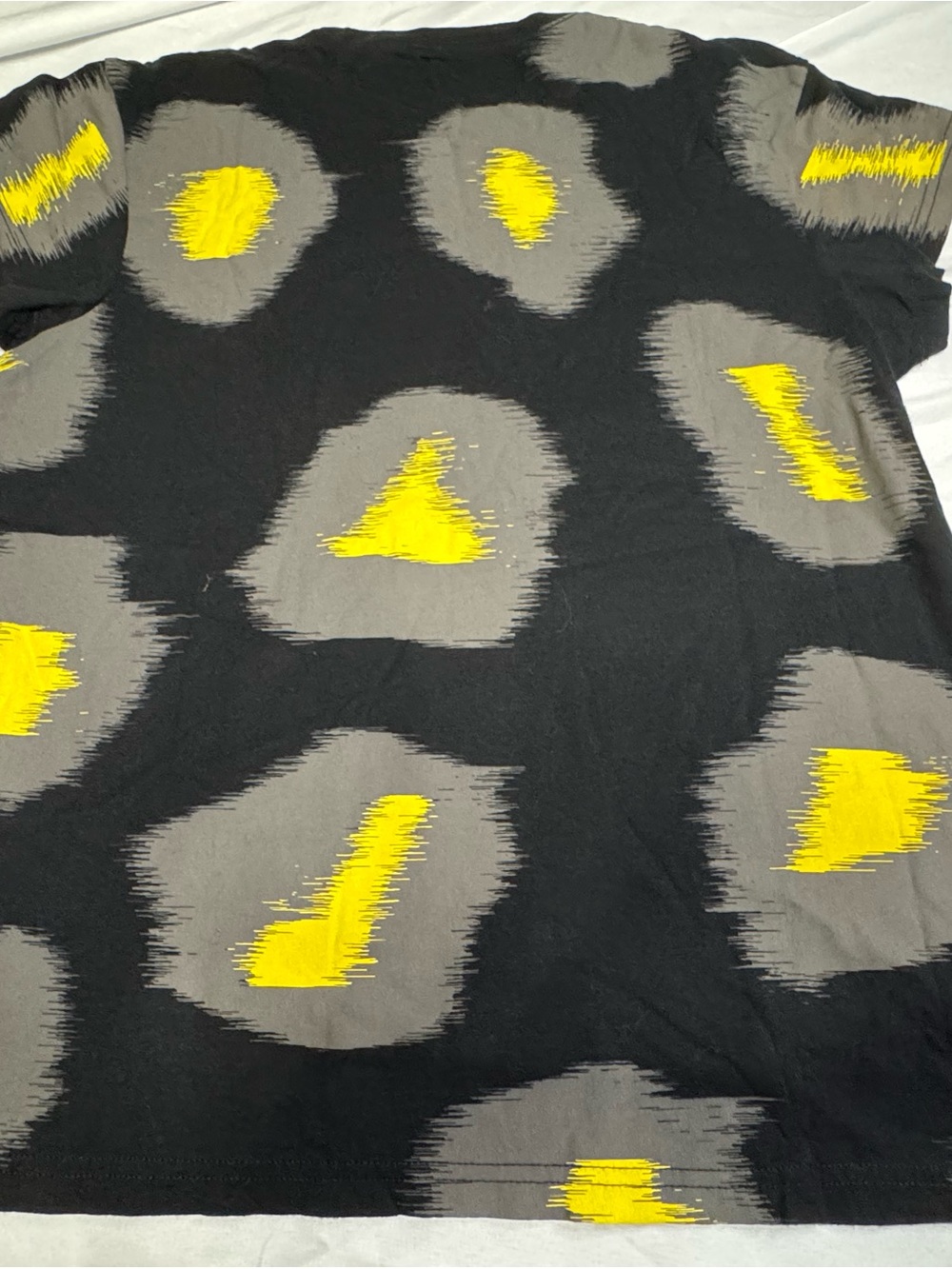 Black Short Sleeve Tee with Yellow Accent Print
